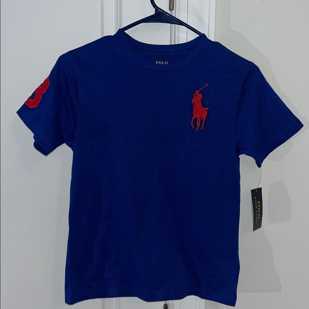 New Blue #3 Sewn Polo Ralph Lauren Boys Youth
Big Red Pony SS t shirt S 8 Kids
